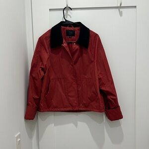 Zara Red Utility Jacket with Black Collar